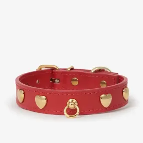 Nara Heart Studded Dog Collar