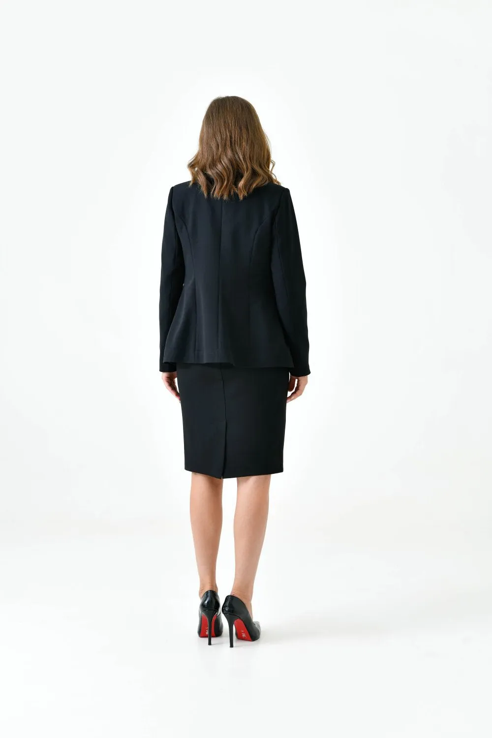 NDL Women Women's Suit with Snap Button Skirt Black - Twickenham