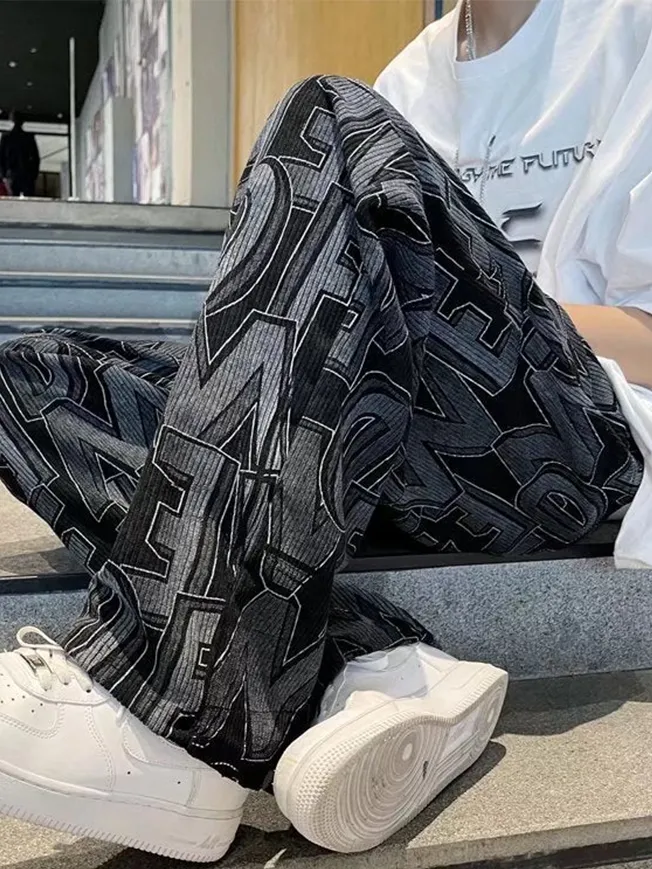 Niceprimes Urban Letter Embroidery Sweatpants