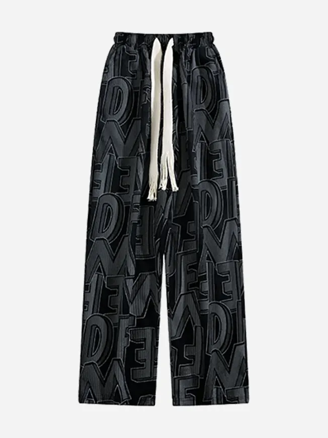 Niceprimes Urban Letter Embroidery Sweatpants