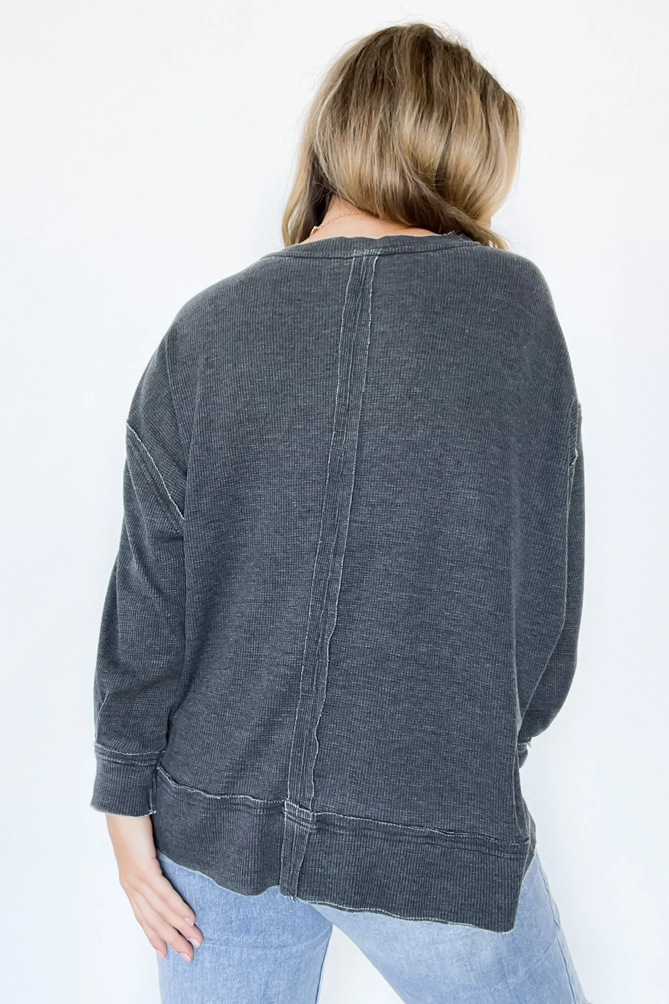 Noella Waffle Knit Oversized Top