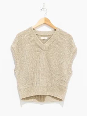 Organic Hemp Ribbed Sleeveless Knit - Beige Mix