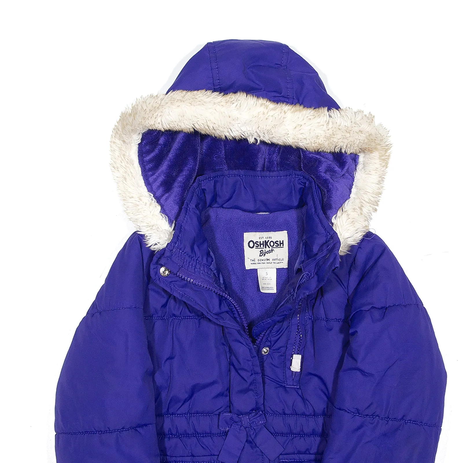 OSH KOSH Puffer Jacket Purple Girls 5 Years