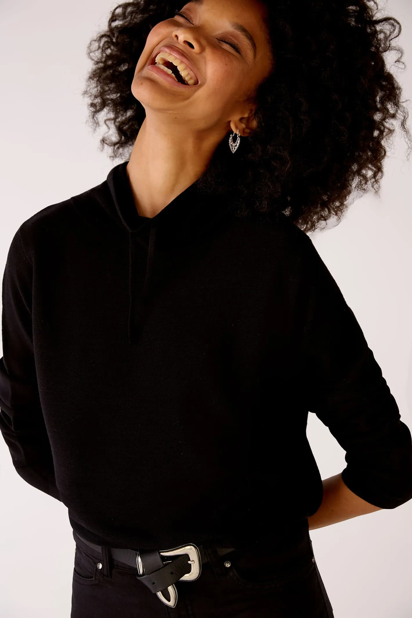 Oui 77984 Black Keiko Jumper