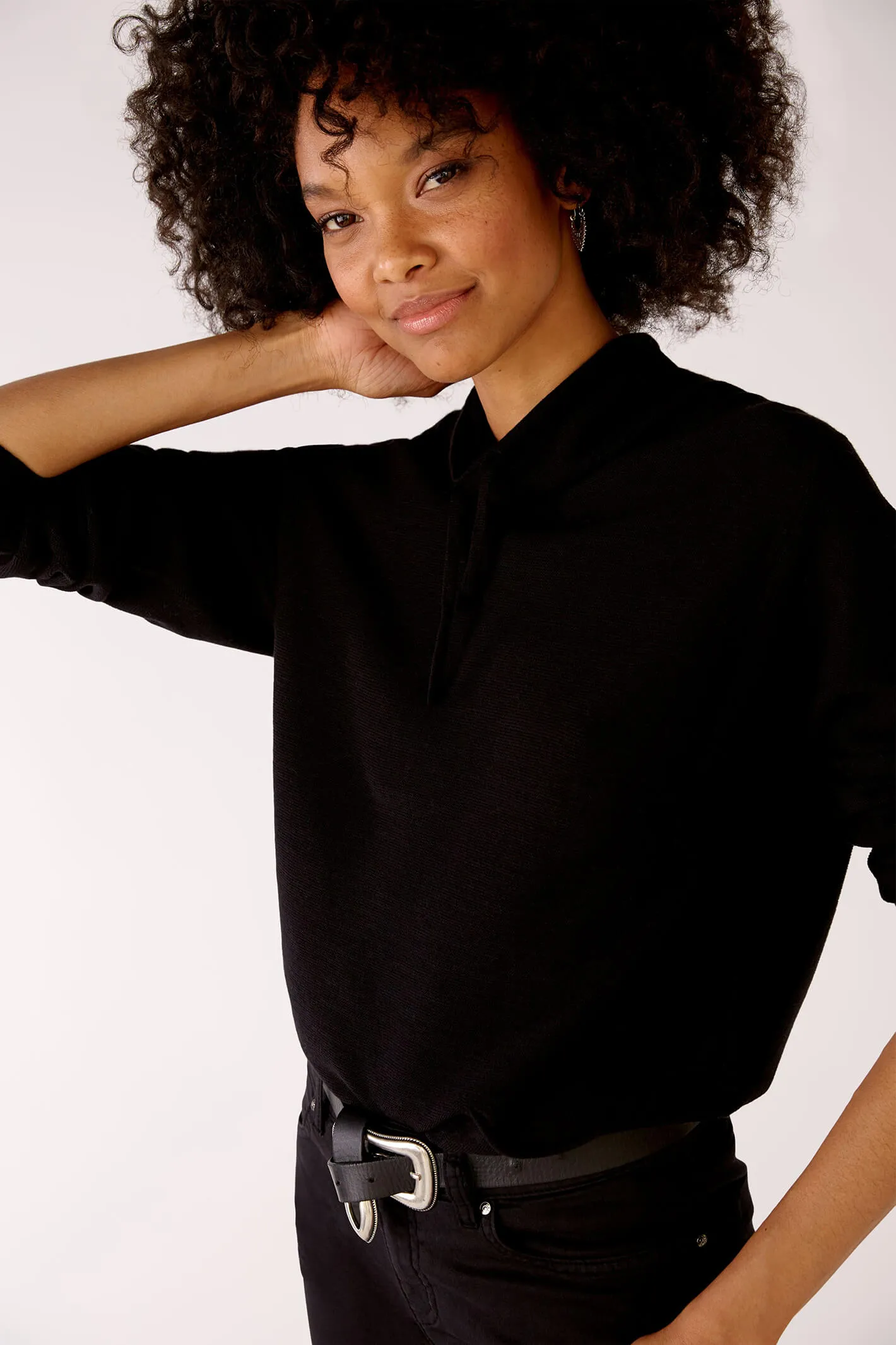 Oui 77984 Black Keiko Jumper