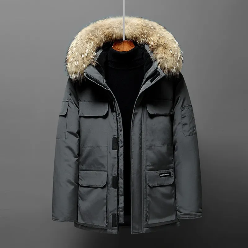 Pakvorh - Parka Winterjas Heren – Winddicht met Verstelbare Capuchon en Bontkraag