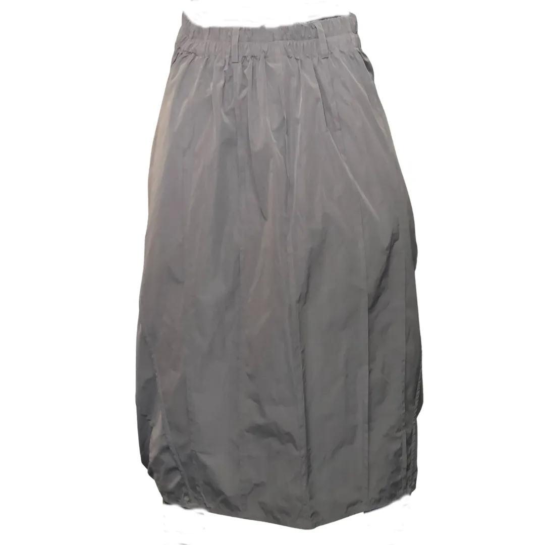 Parachute Style Tie Front Skirt - Grey