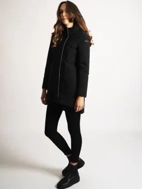 Parka Bicolor Taglio Laser Nero