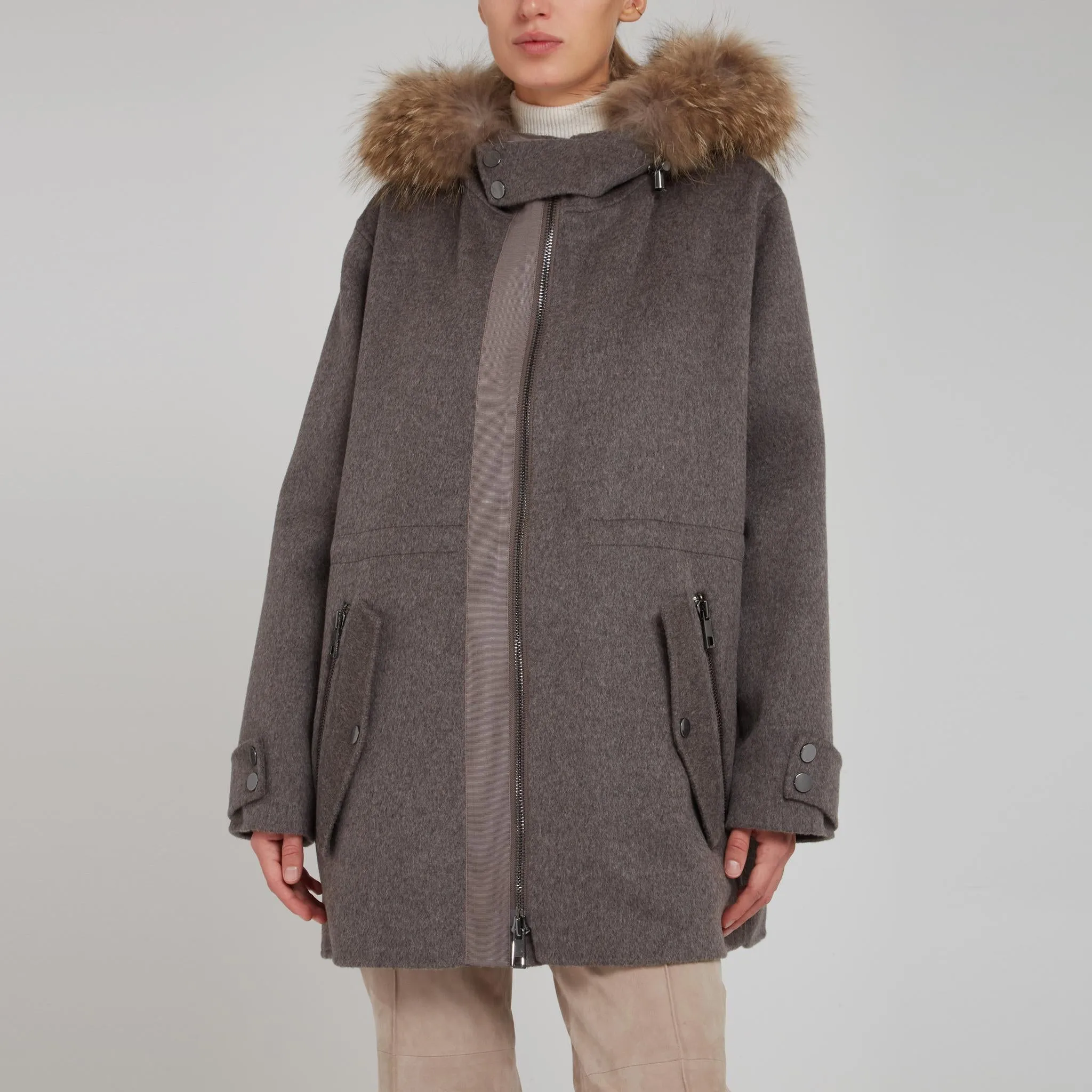 Parka in lana grigio