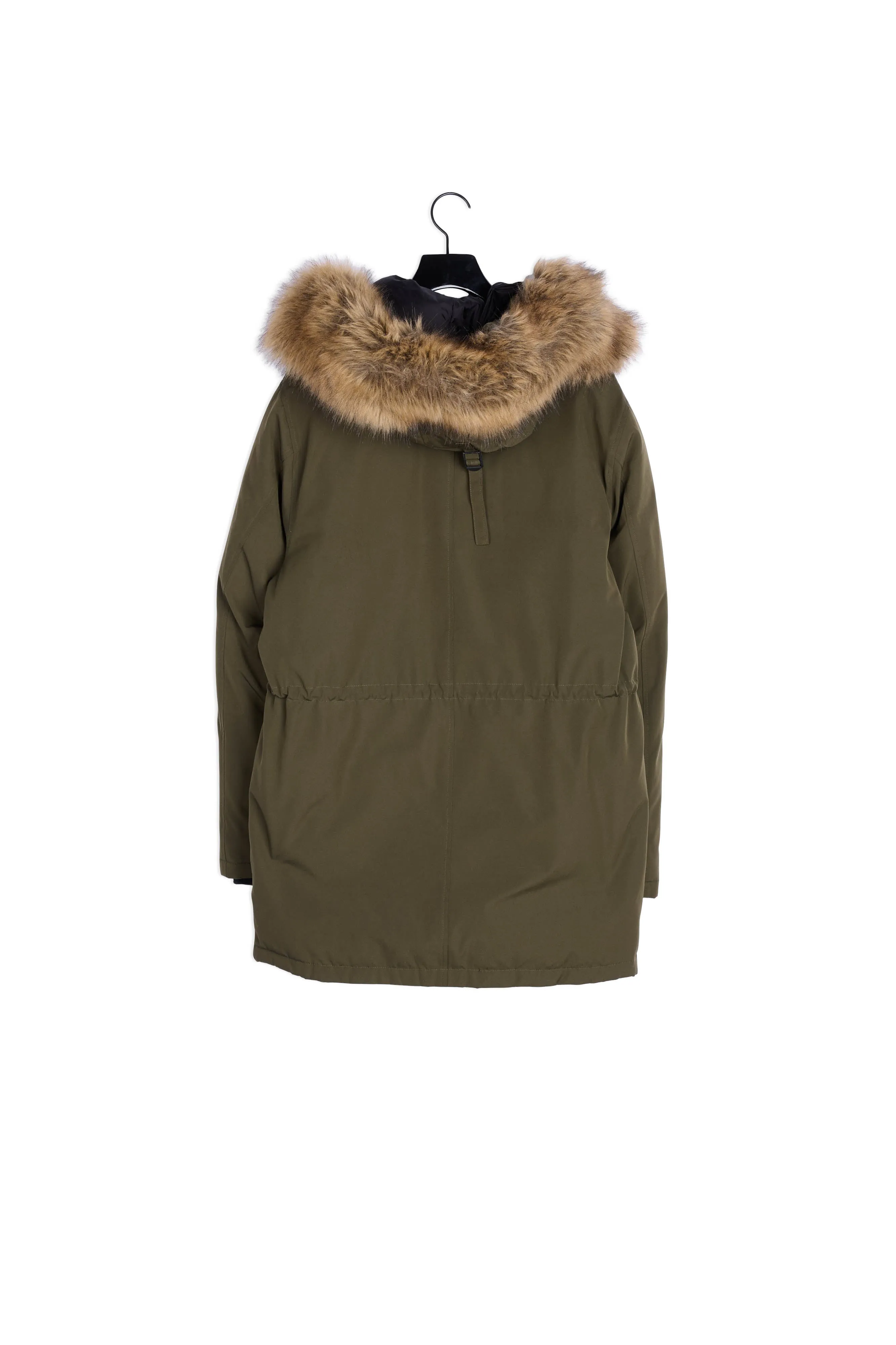 Parka polyester kaki multipoches zippée