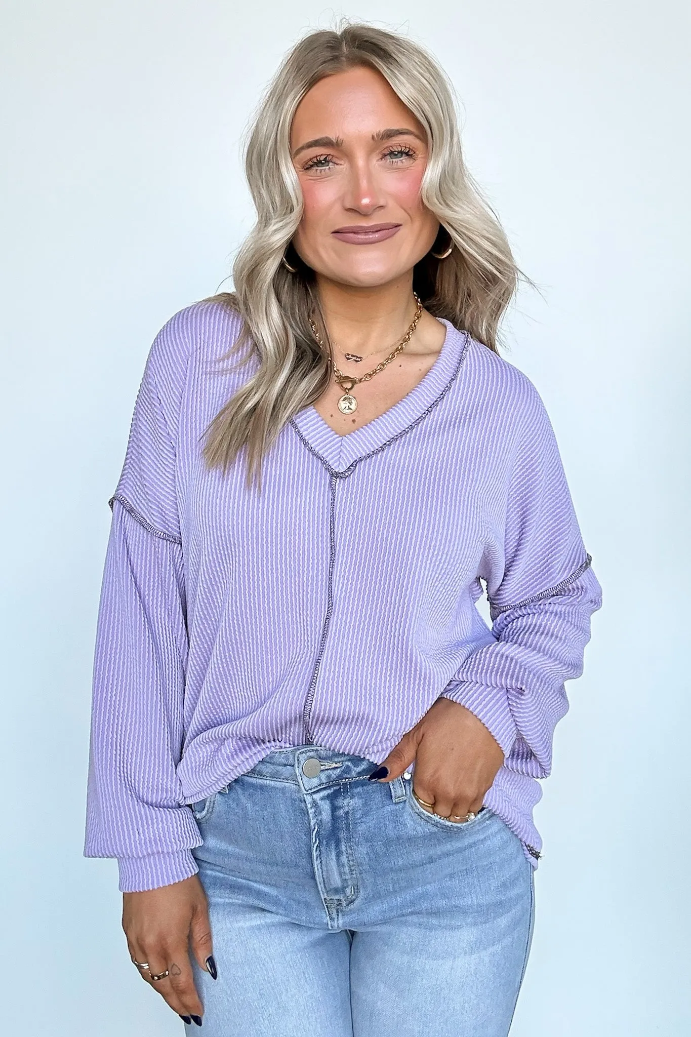 Perfect Option Ribbed Knit Relaxed Top - FINAL SALE