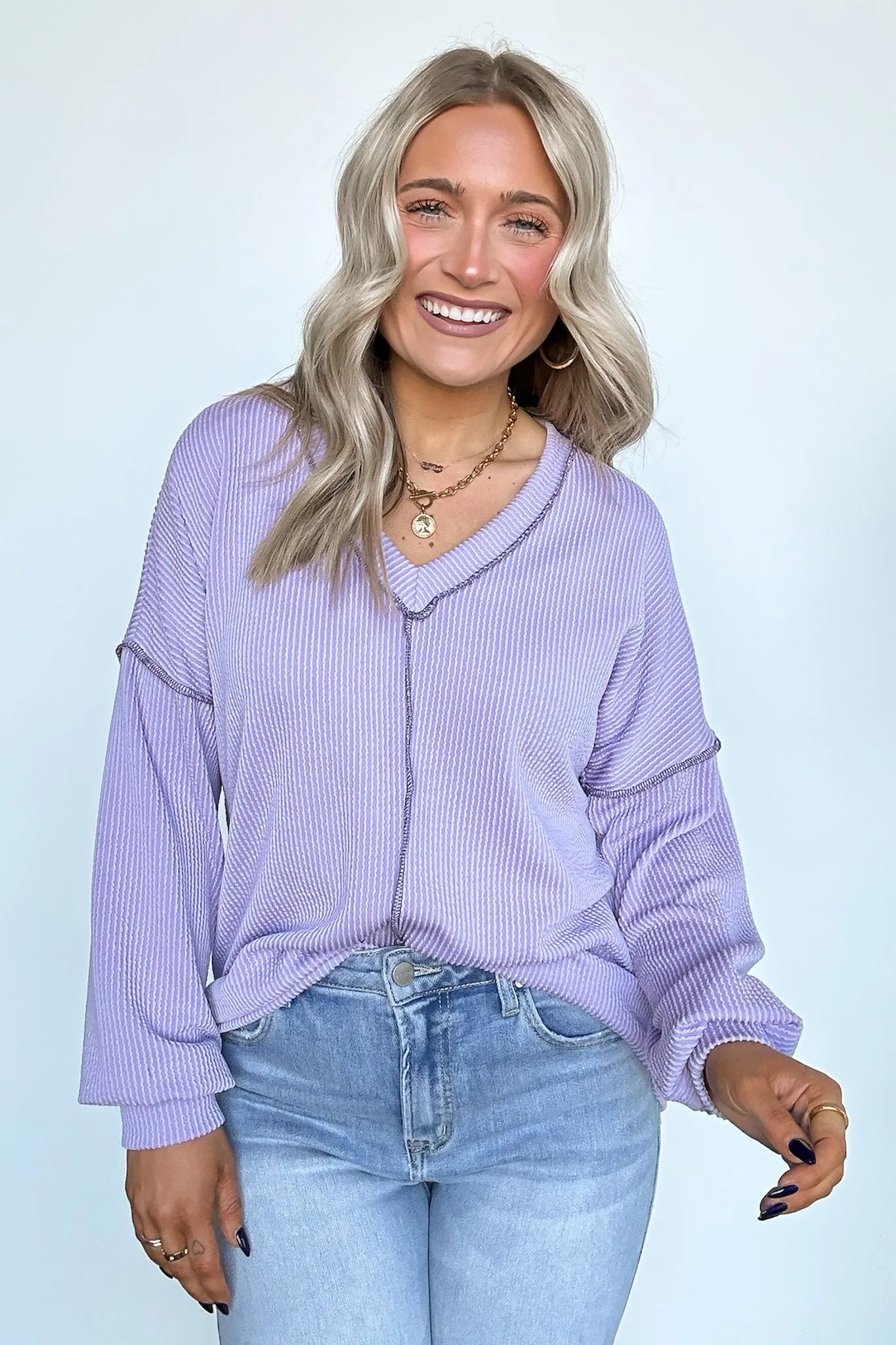 Perfect Option Ribbed Knit Relaxed Top - FINAL SALE