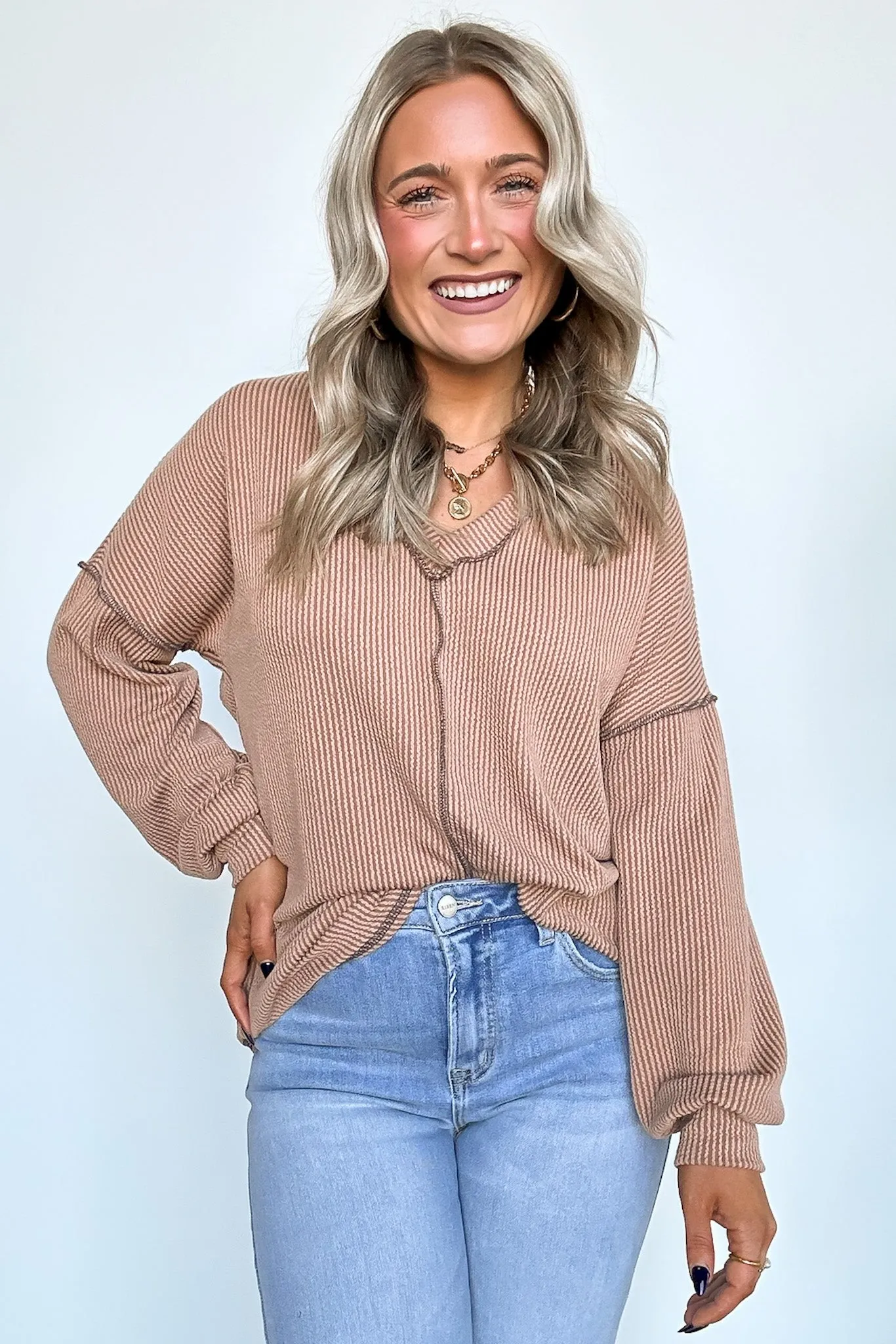 Perfect Option Ribbed Knit Relaxed Top - FINAL SALE