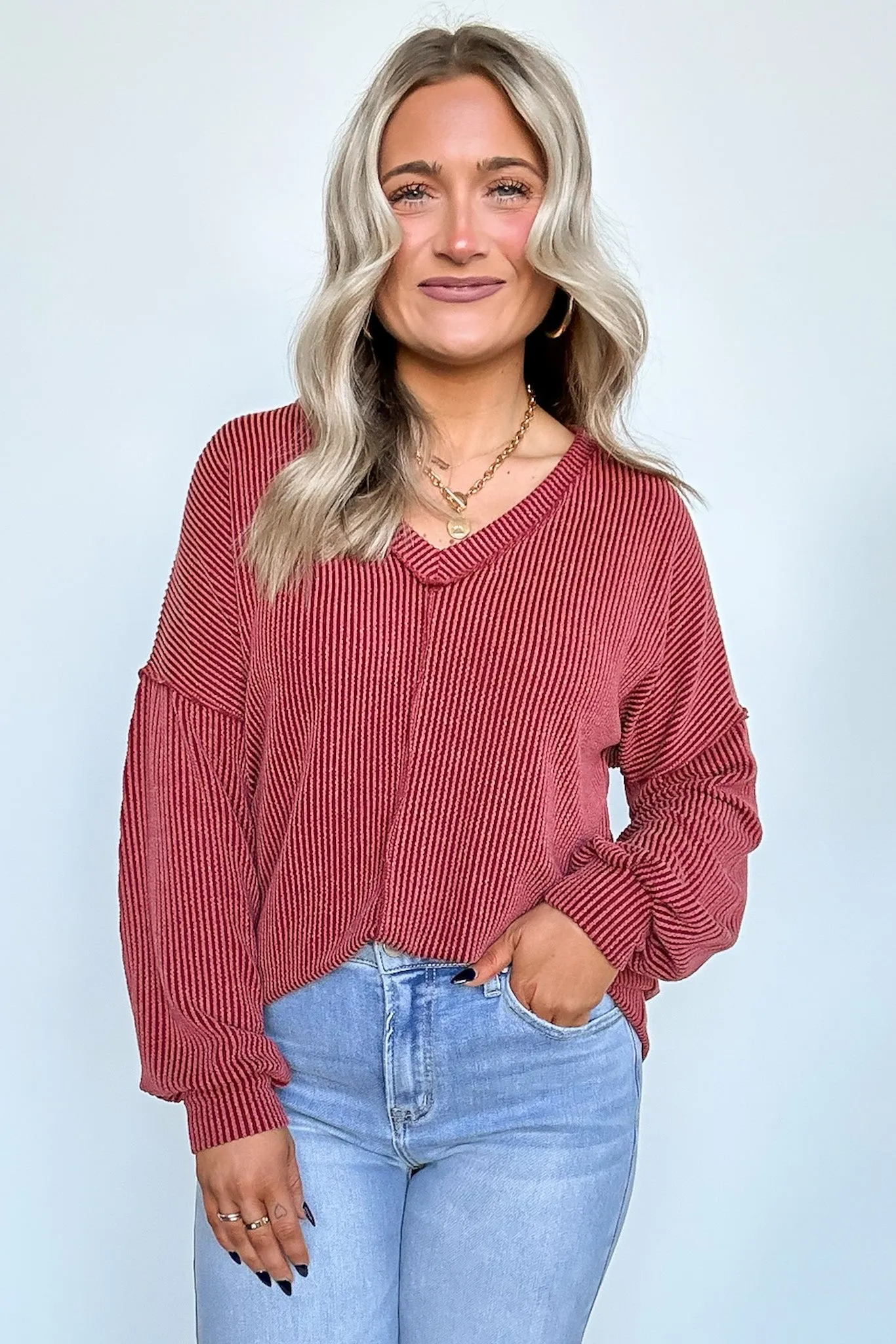 Perfect Option Ribbed Knit Relaxed Top - FINAL SALE