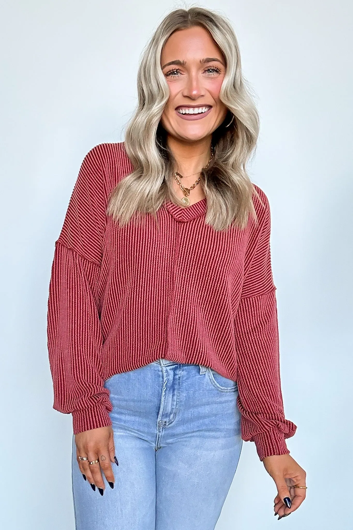 Perfect Option Ribbed Knit Relaxed Top - FINAL SALE
