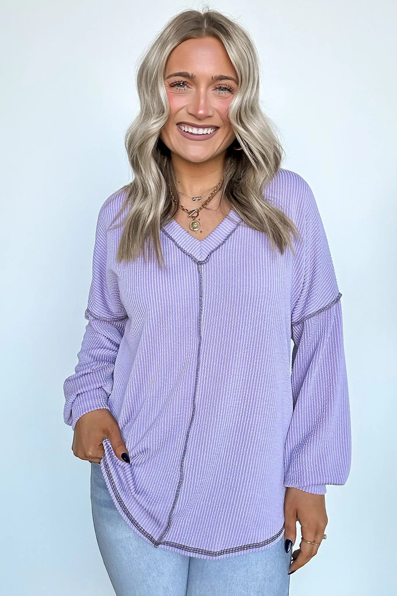 Perfect Option Ribbed Knit Relaxed Top - FINAL SALE