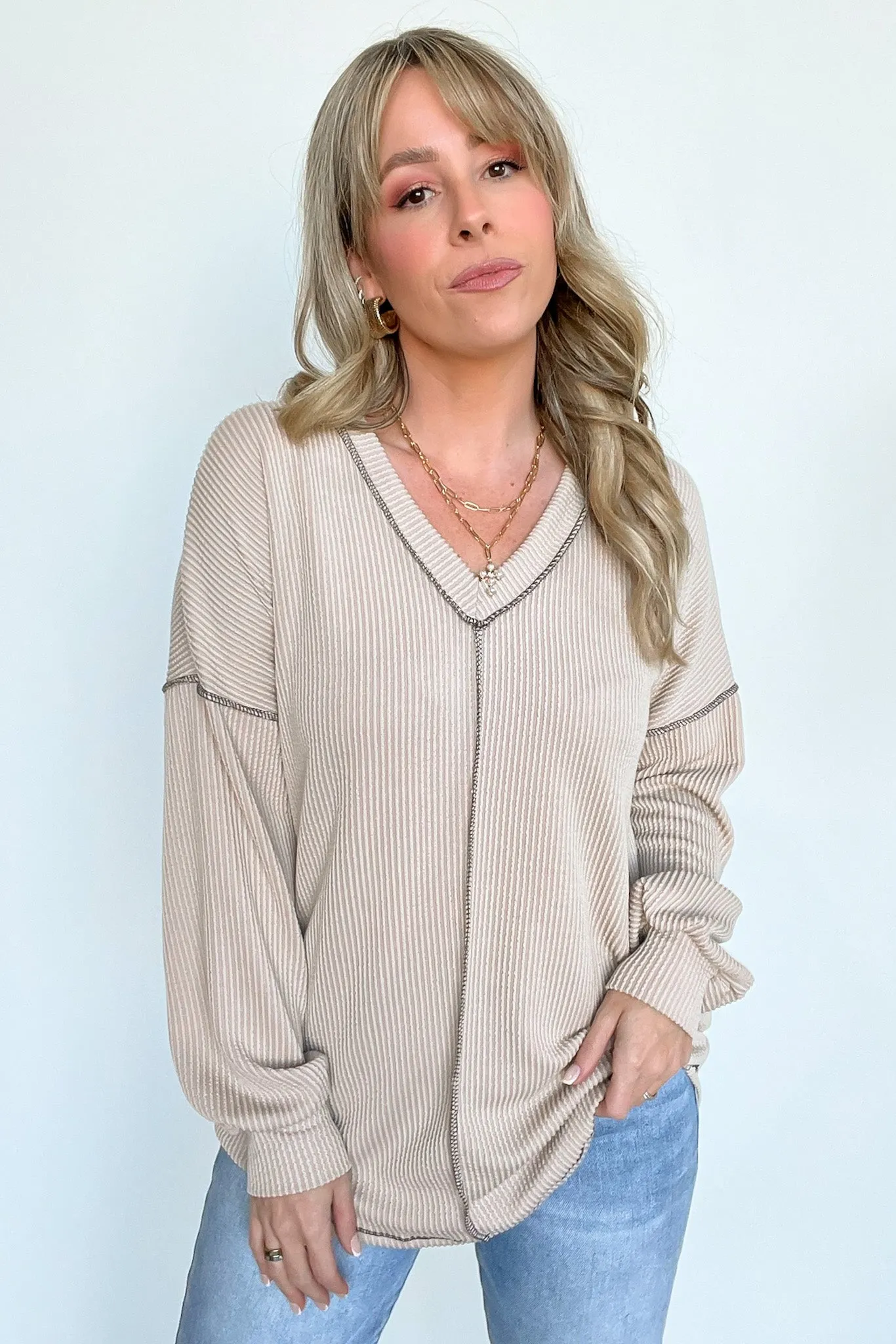 Perfect Option Ribbed Knit Relaxed Top - FINAL SALE