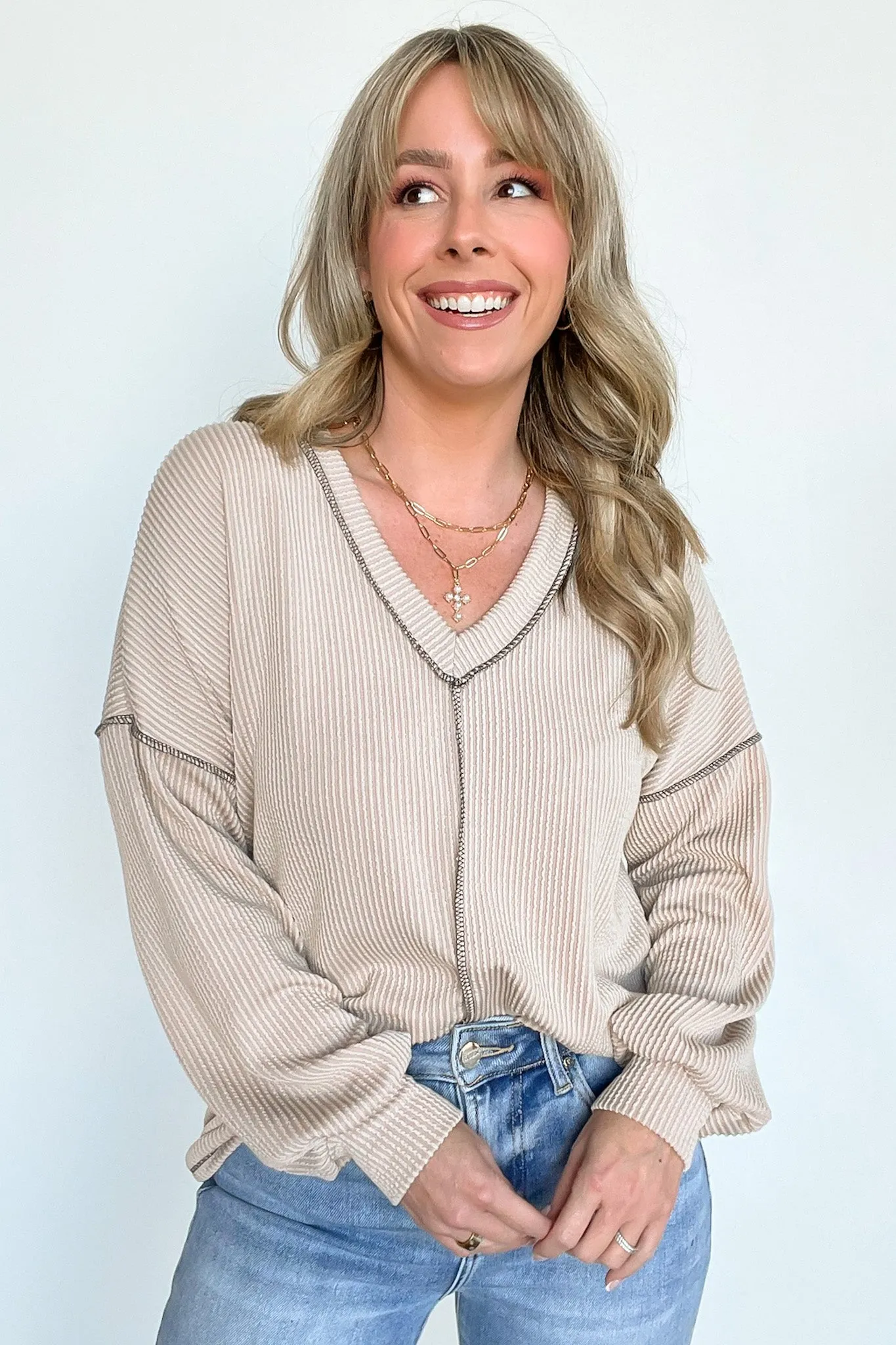 Perfect Option Ribbed Knit Relaxed Top - FINAL SALE
