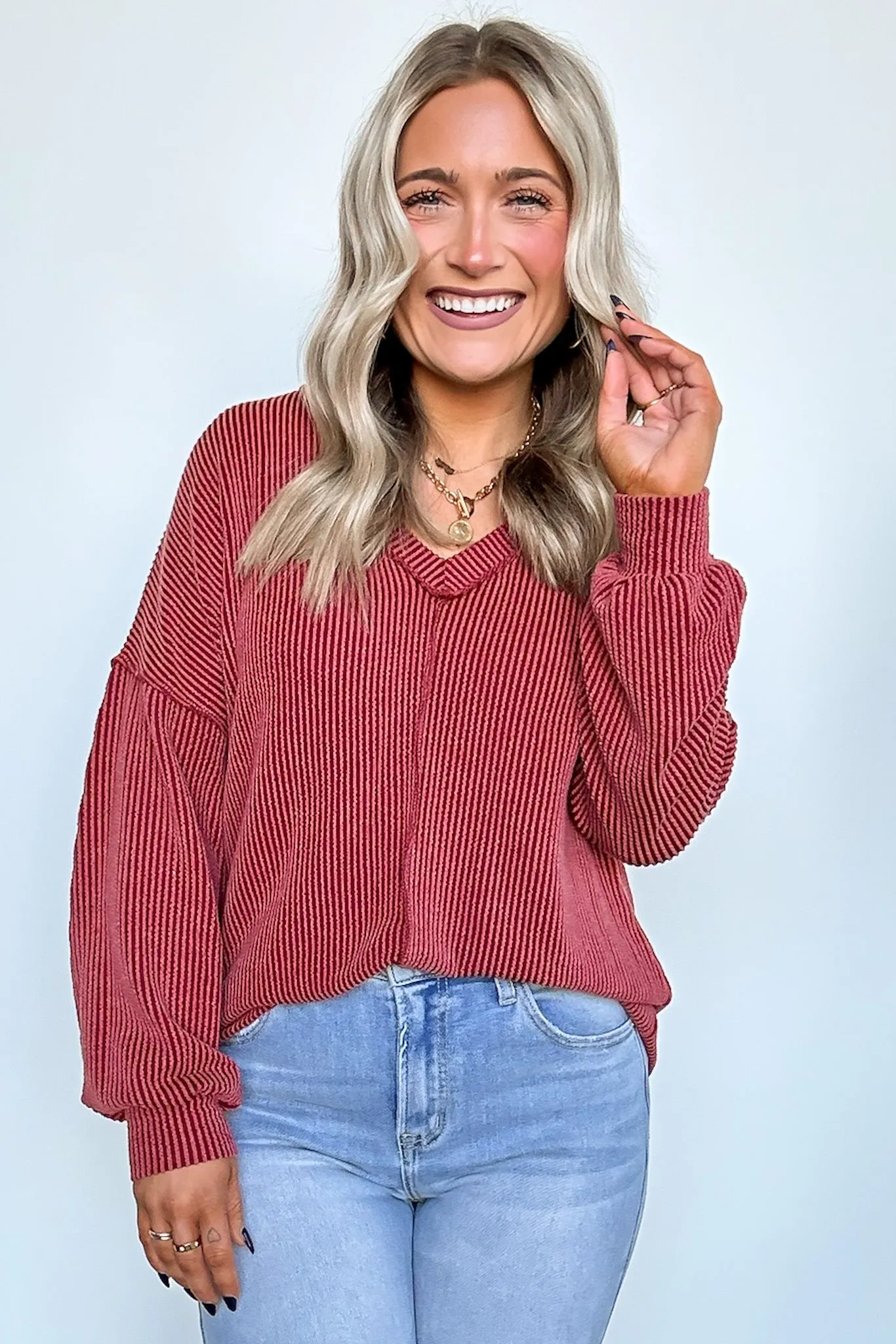 Perfect Option Ribbed Knit Relaxed Top - FINAL SALE