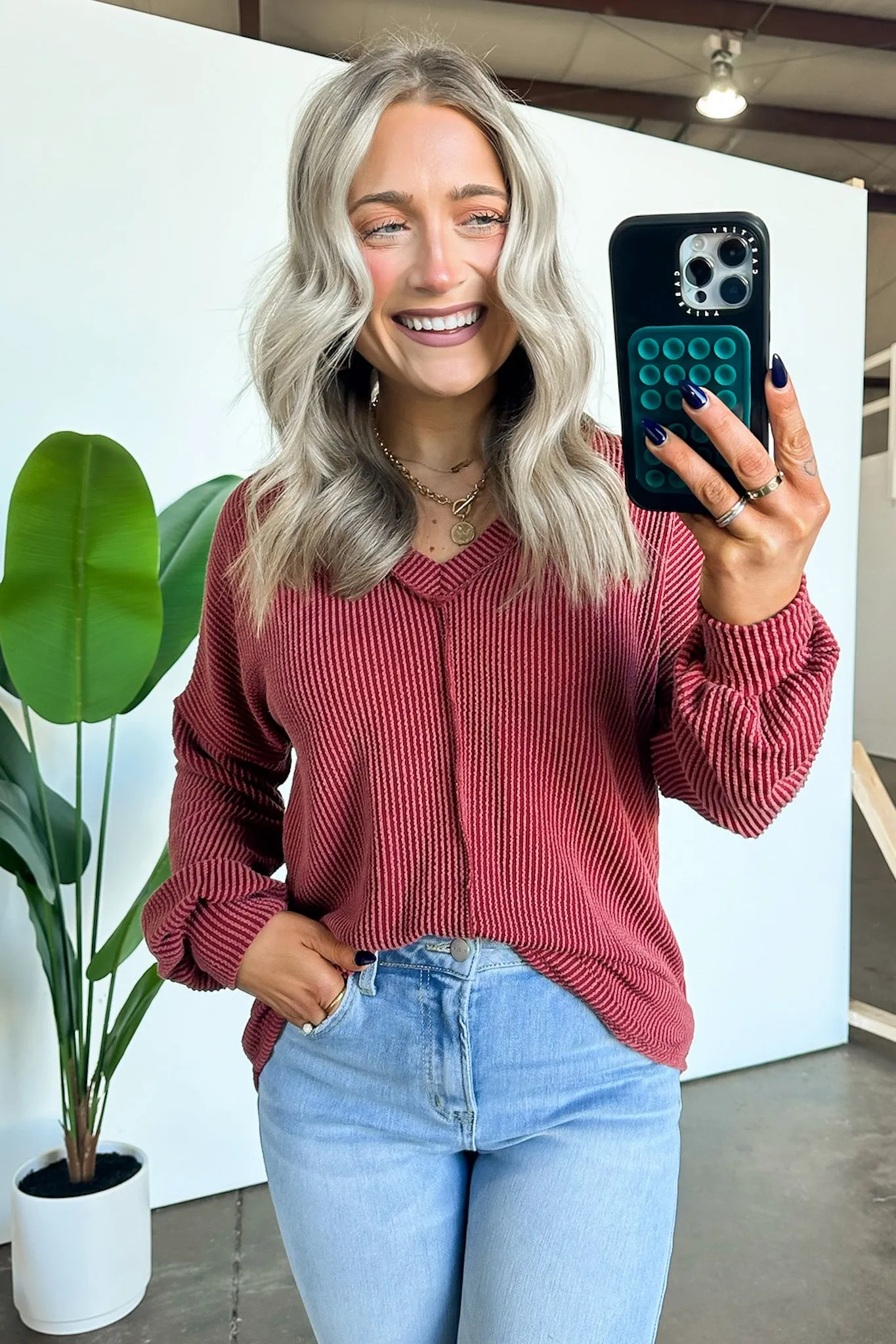 Perfect Option Ribbed Knit Relaxed Top - FINAL SALE