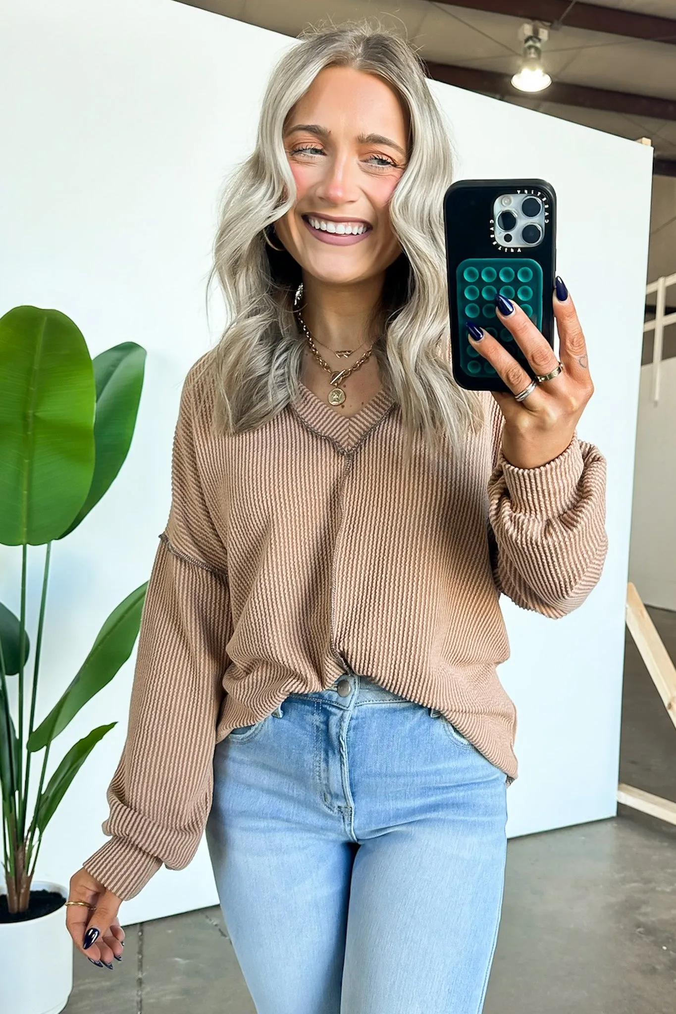 Perfect Option Ribbed Knit Relaxed Top - FINAL SALE