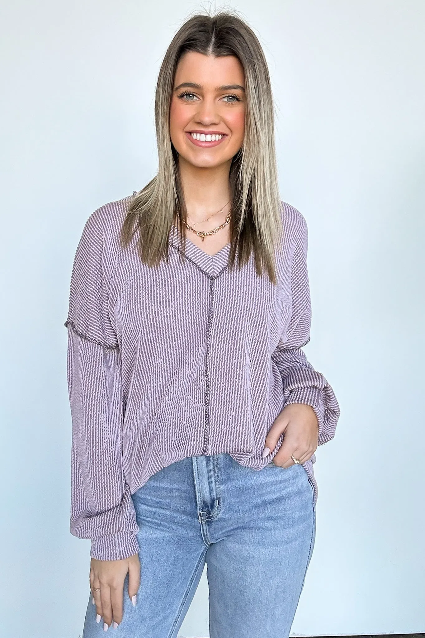 Perfect Option Ribbed Knit Relaxed Top - FINAL SALE