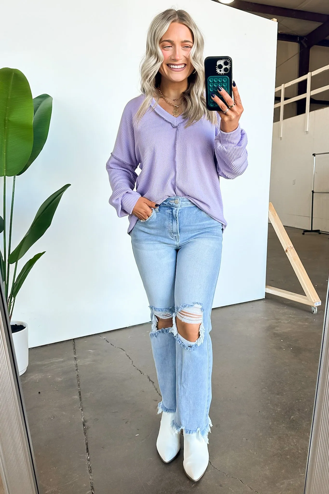 Perfect Option Ribbed Knit Relaxed Top - FINAL SALE