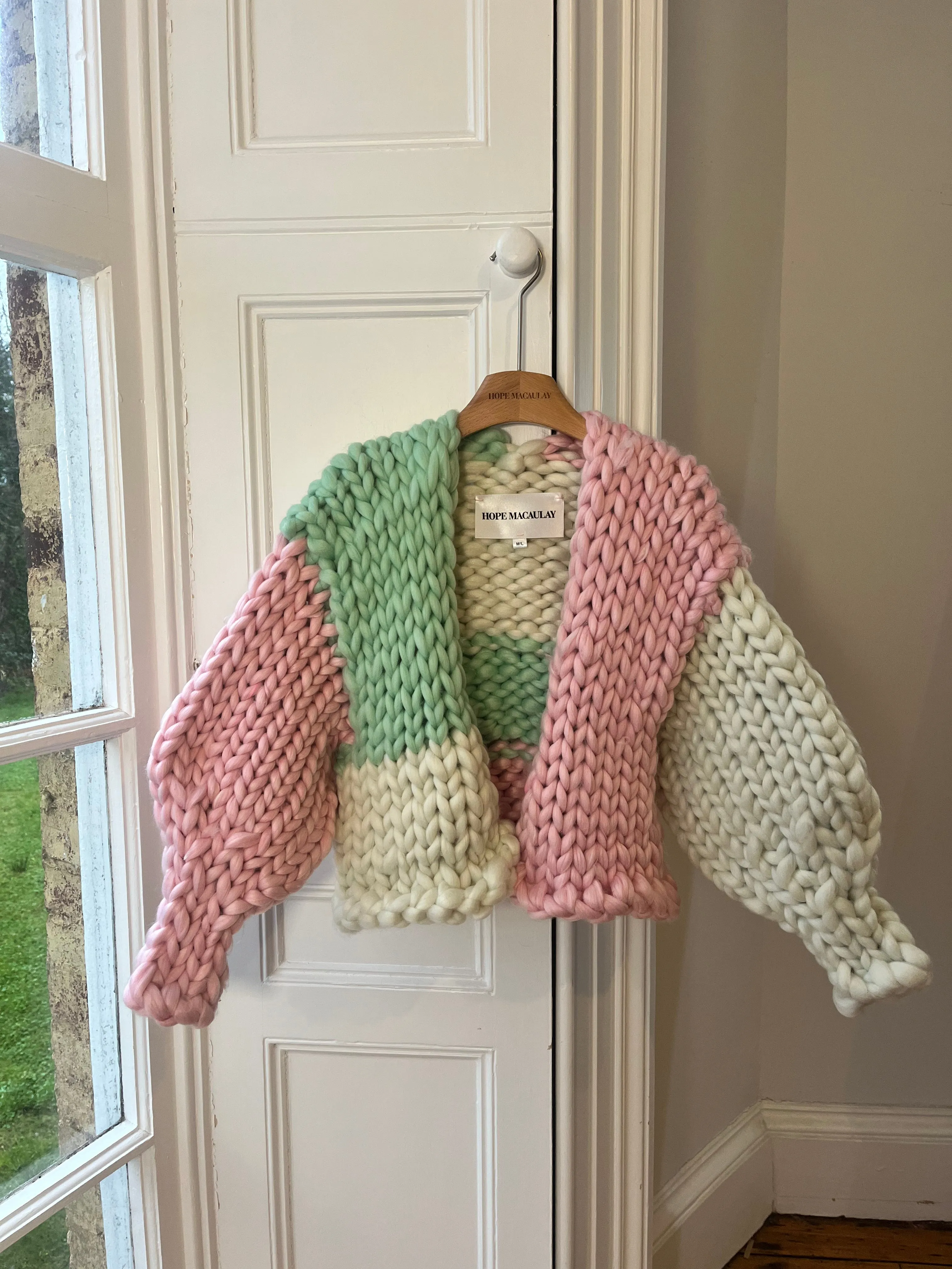 Pink, Cream and Mint Colossal Knit Cardigan S/M (Sample)