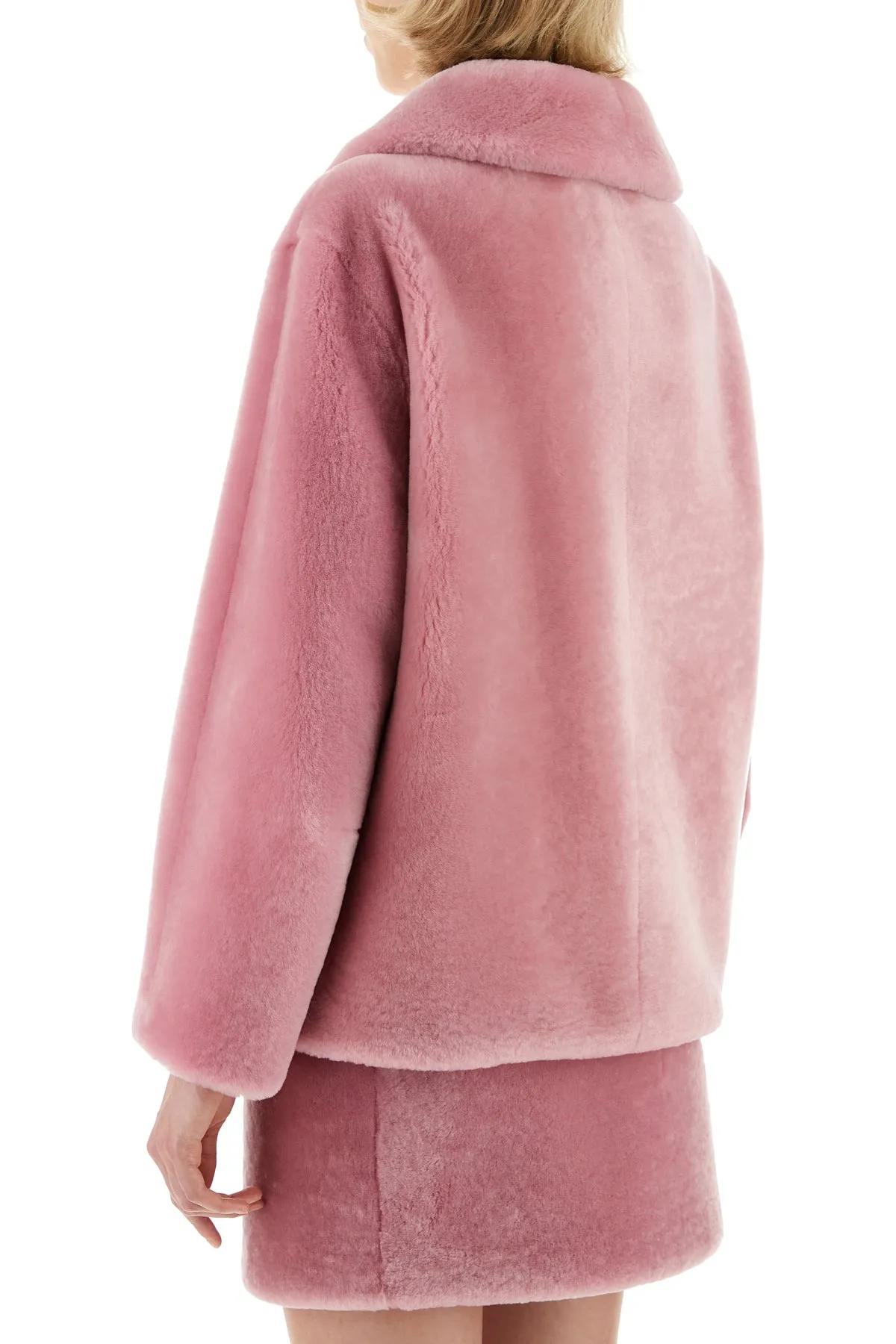 Pink fur coat