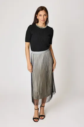 Pleated Glitter Ombre Skirt (3 Colors)