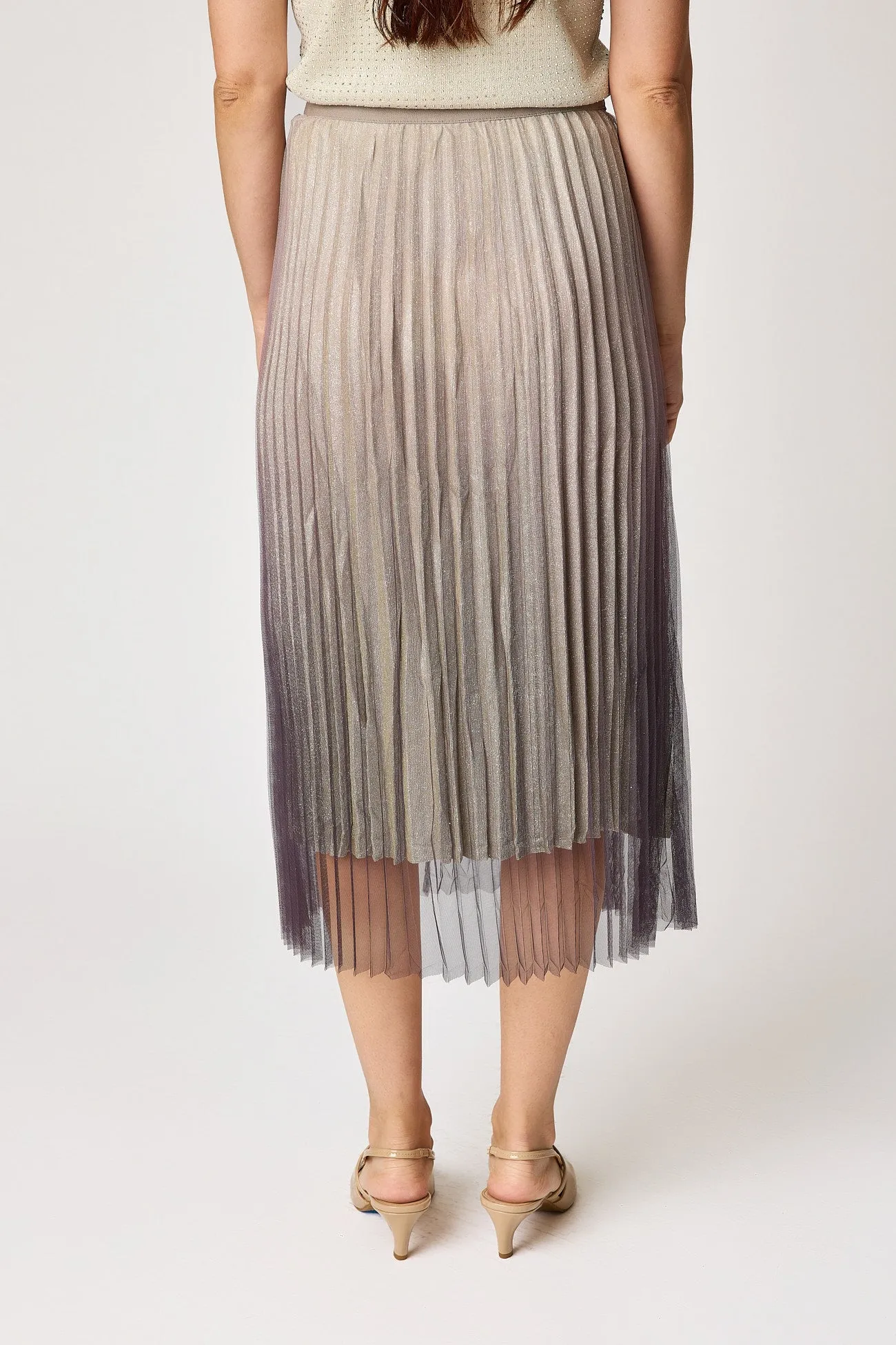 Pleated Glitter Ombre Skirt (3 Colors)