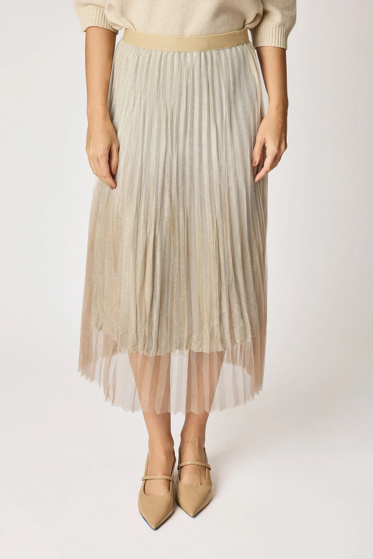 Pleated Glitter Ombre Skirt (3 Colors)