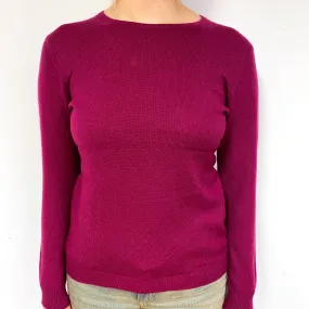Plum Purple Cashmere Crew Neck Jumper Small