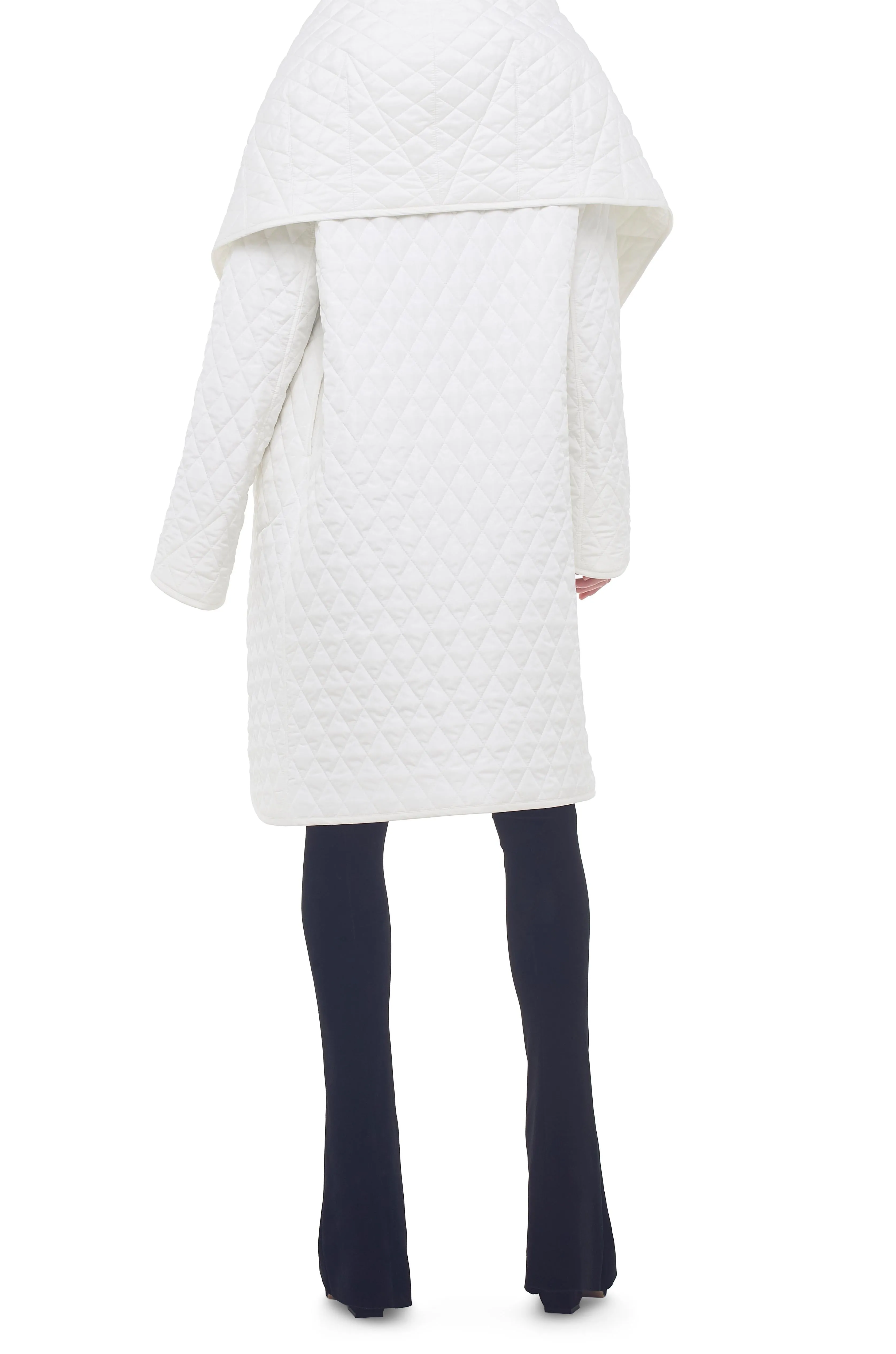 QUILTED SHAWL COLLAR COAT