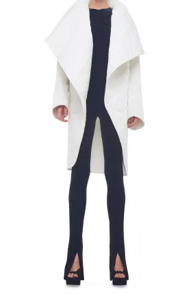 QUILTED SHAWL COLLAR COAT