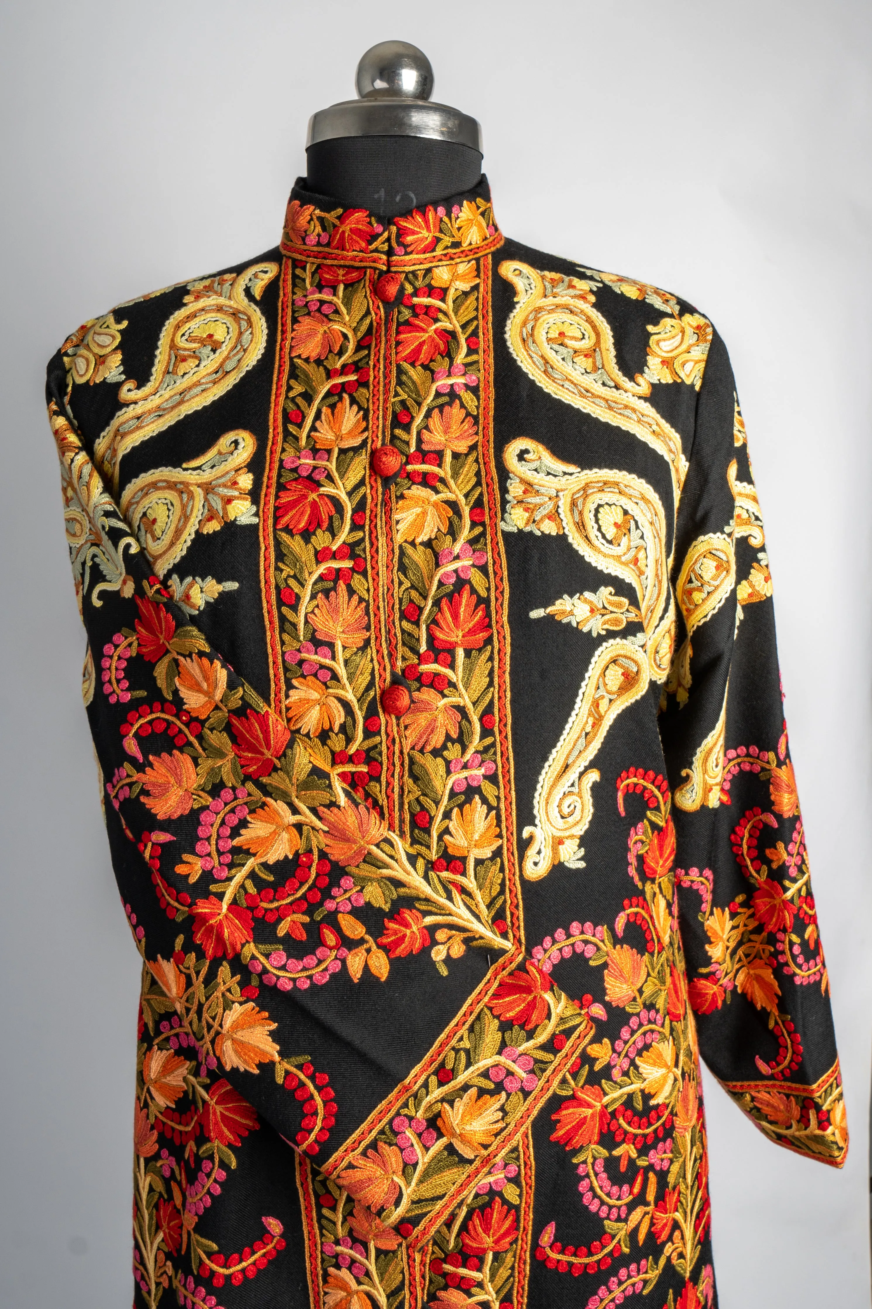 Shamsheer Aari Hand Embroidered Long Jacket