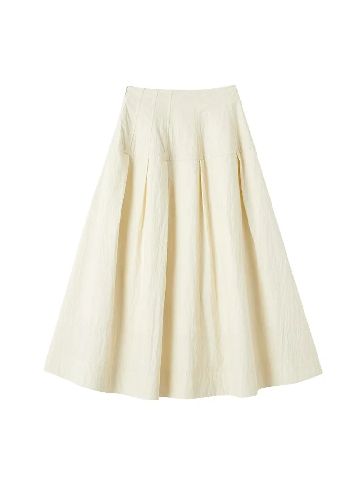 Simple Chic Flare Natural Long-Skirt
