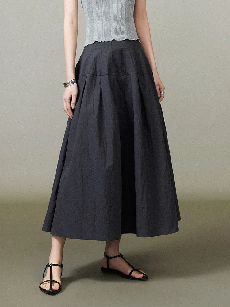 Simple Chic Flare Natural Long-Skirt