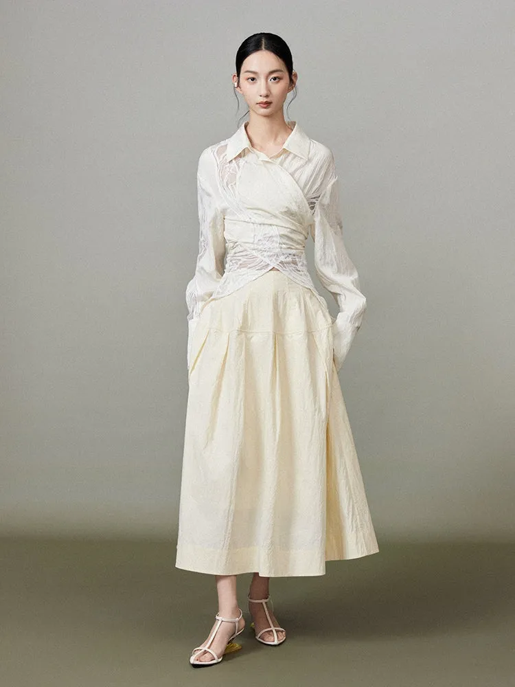 Simple Chic Flare Natural Long-Skirt