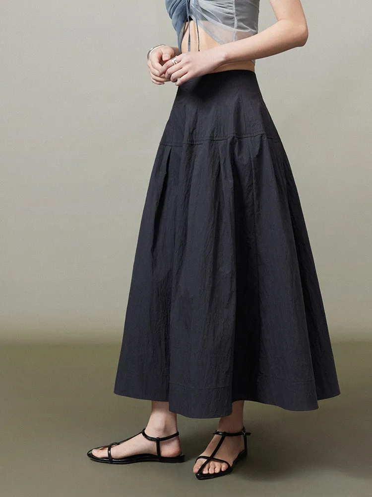 Simple Chic Flare Natural Long-Skirt
