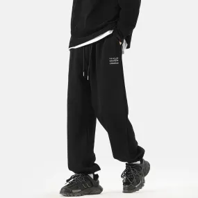 Simple Digital Embroidery Sports Pants Men Loose Sweatpants