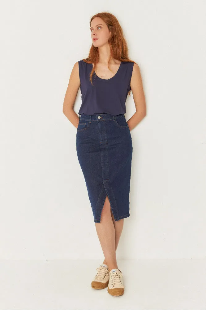 SKFK Aintzane Dark Denim Midi Skirt