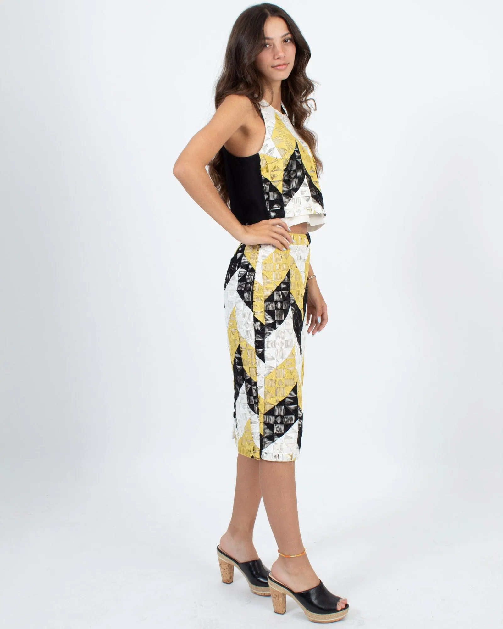 Skirt Set with Geometric Print