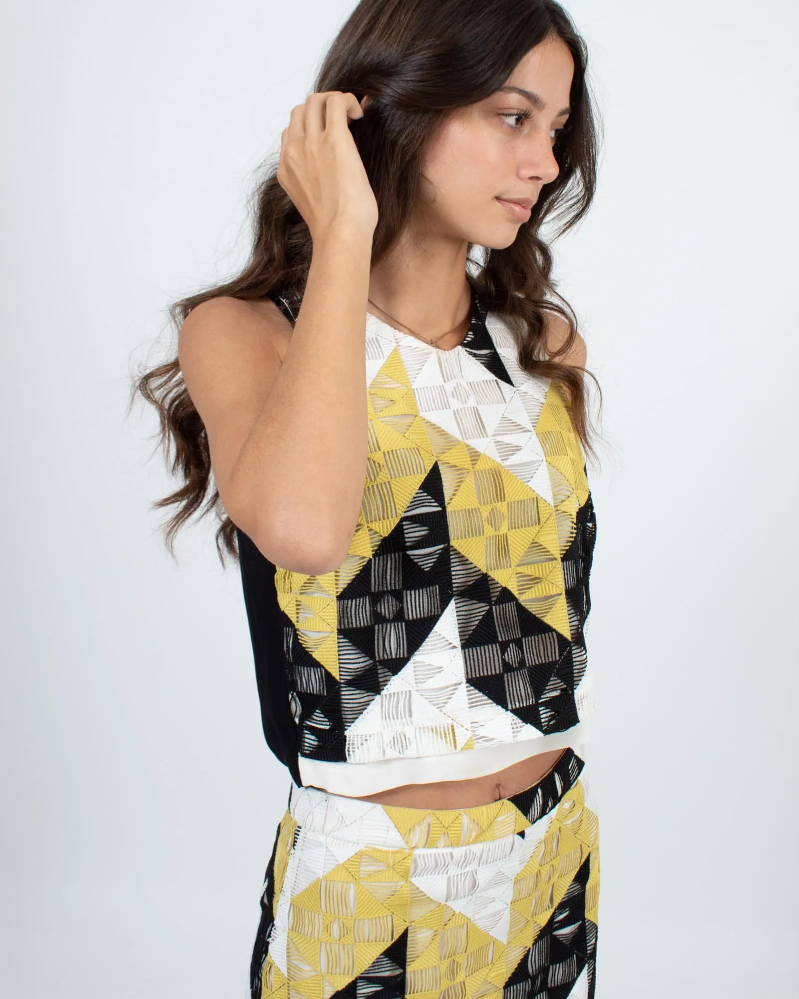 Skirt Set with Geometric Print
