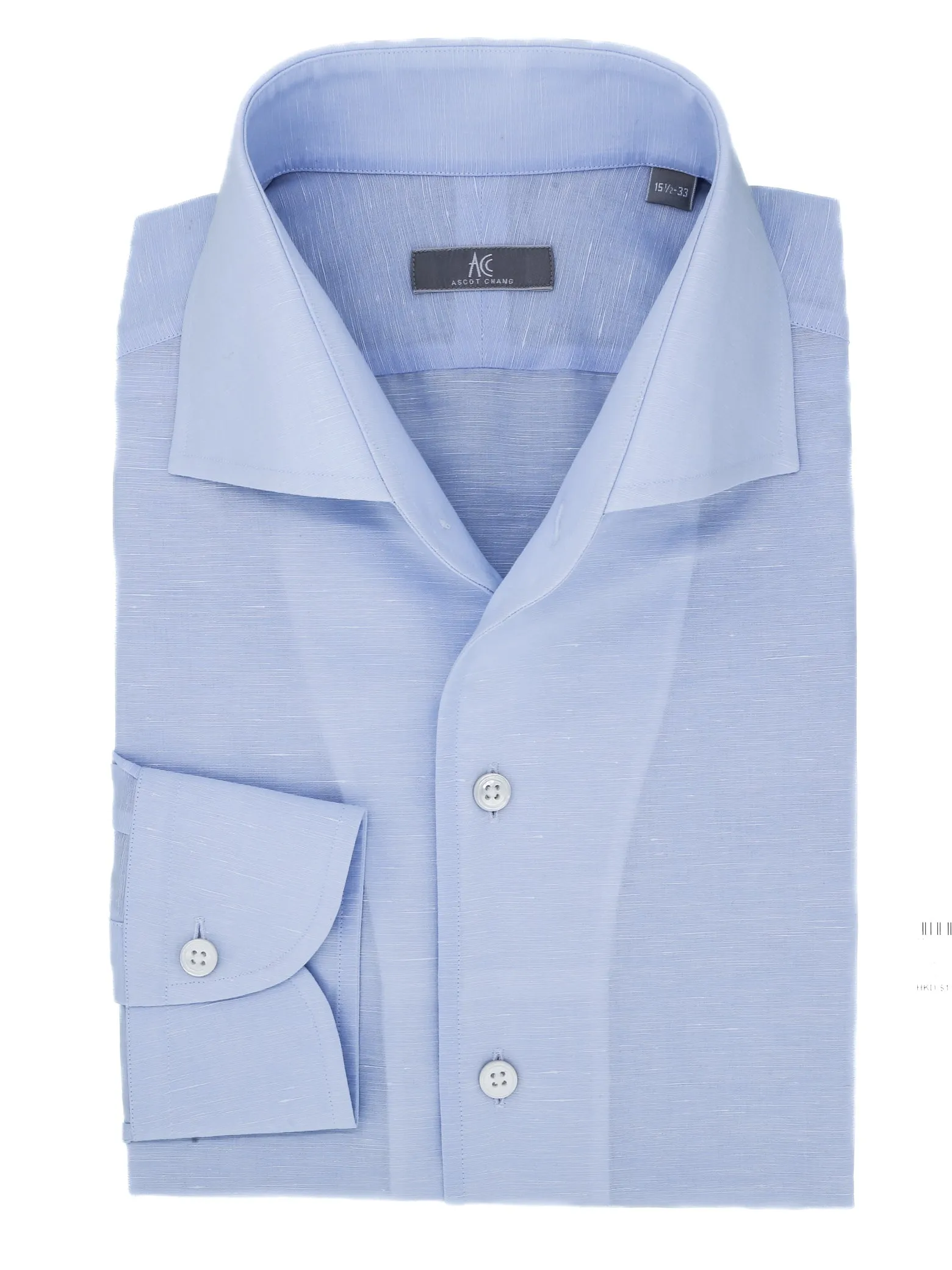 Sky Blue Cotton Linen "Ascot Collar" Shirt