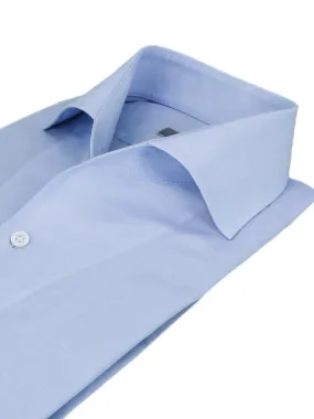 Sky Blue Cotton Linen "Ascot Collar" Shirt