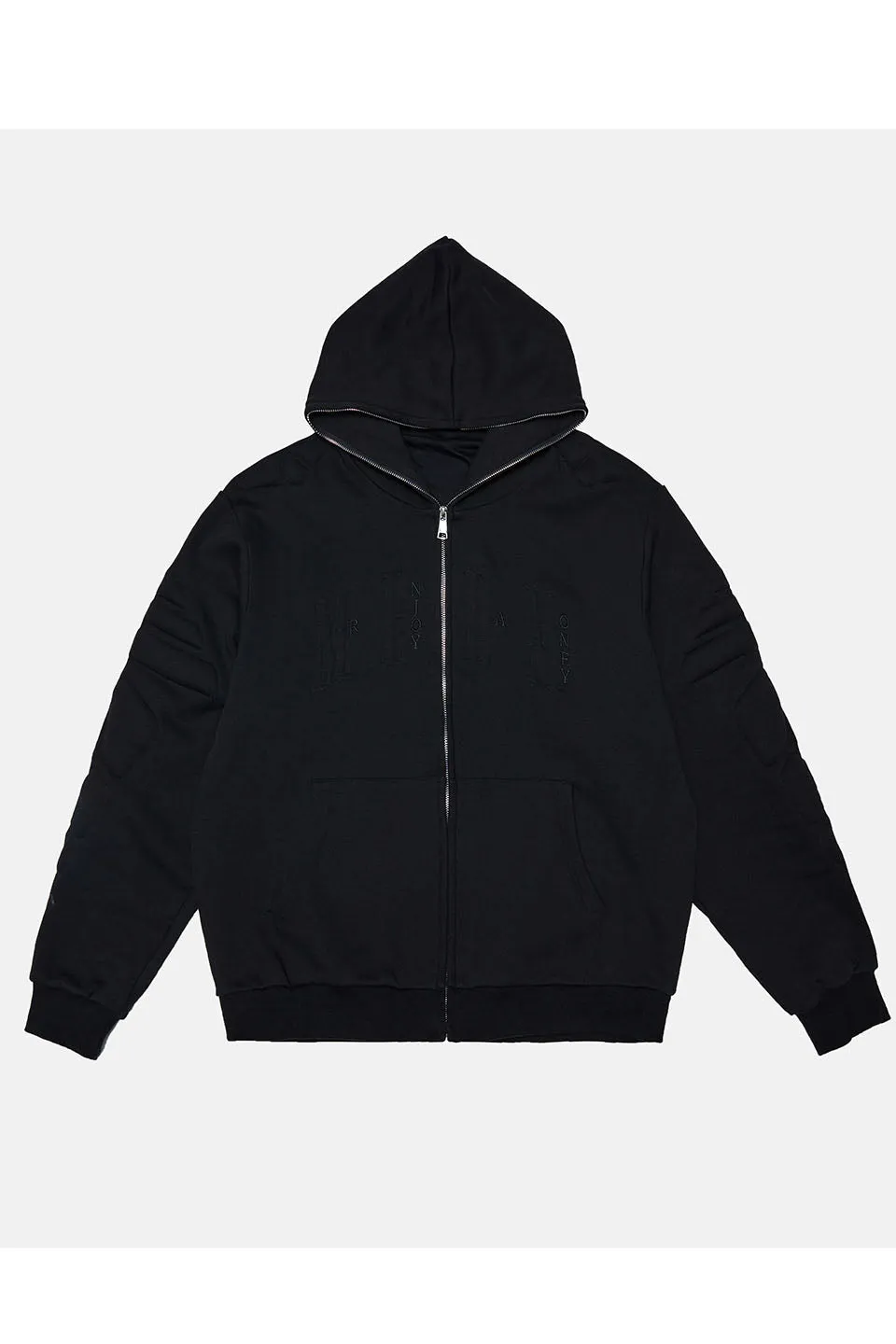 Sponge Filling Embroidered Zip Hoodie