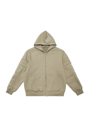 Sponge Filling Embroidered Zip Hoodie