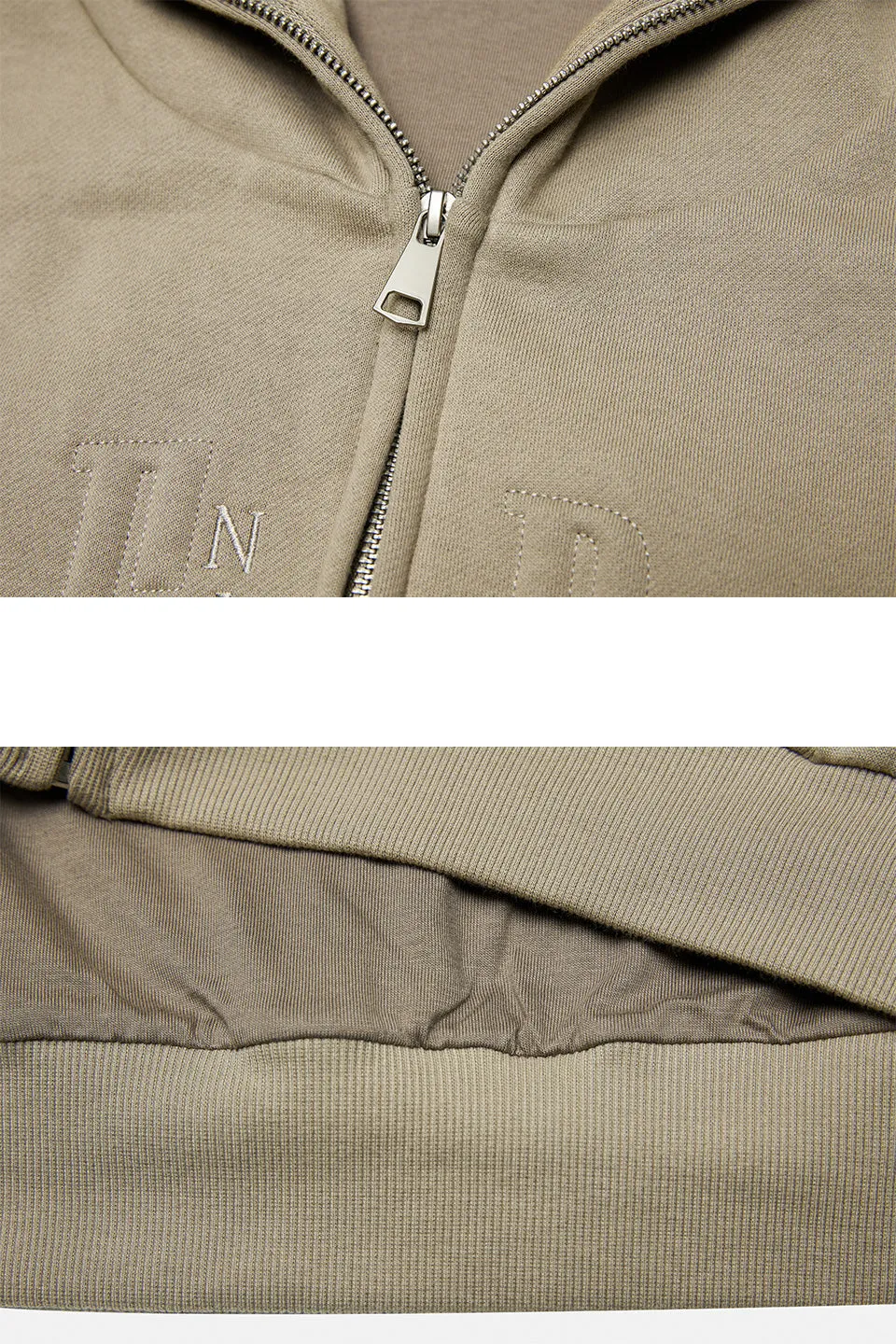 Sponge Filling Embroidered Zip Hoodie