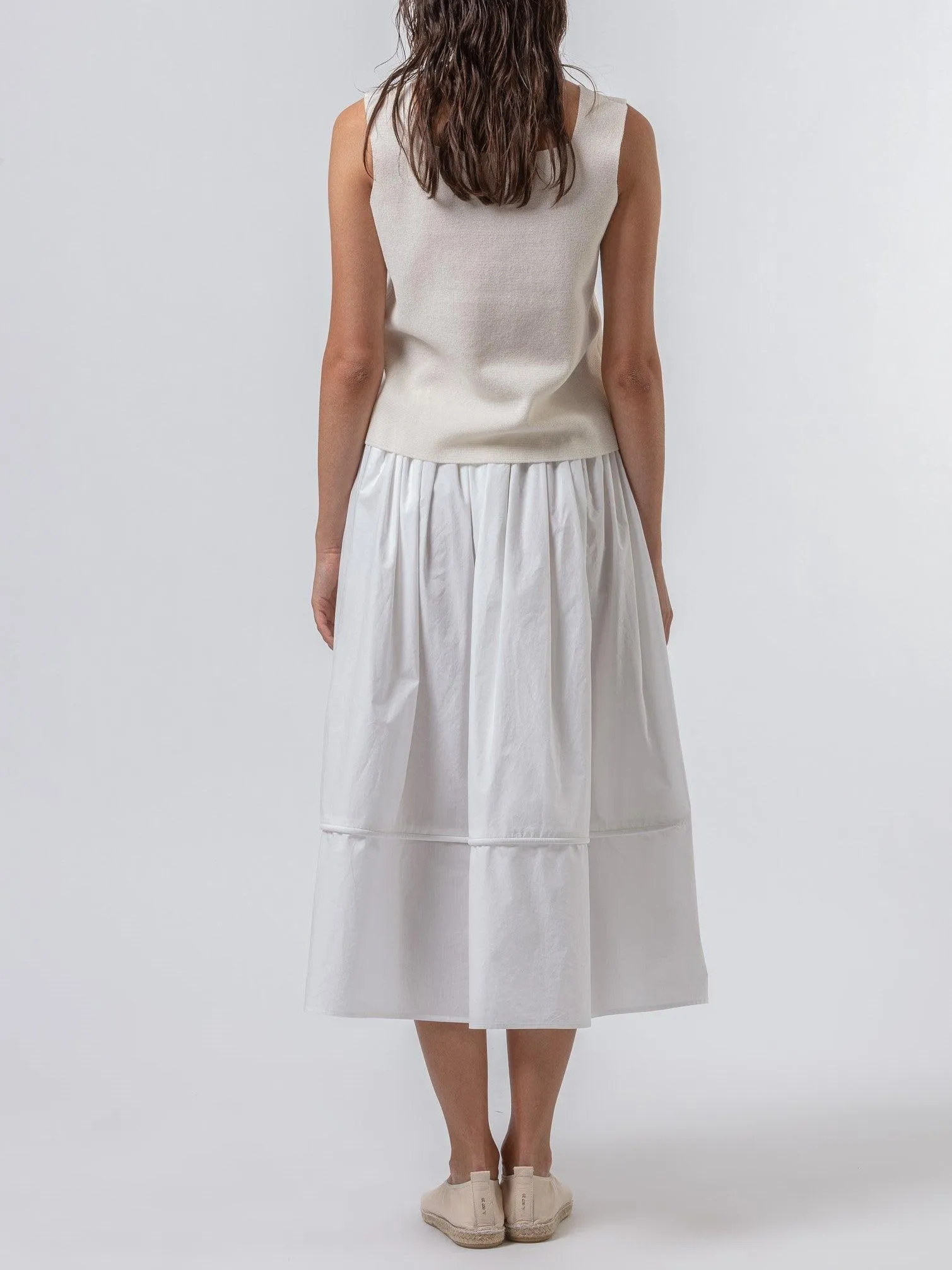 Squared Tank Top - Cream Light Cotton Knit